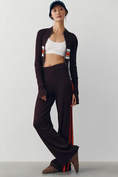 P.e Nation Solar Knit Track Pants In Purple