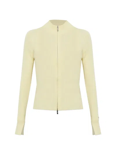 P.e Nation Solar Ribbed Zip-up Cardigan In Yellow