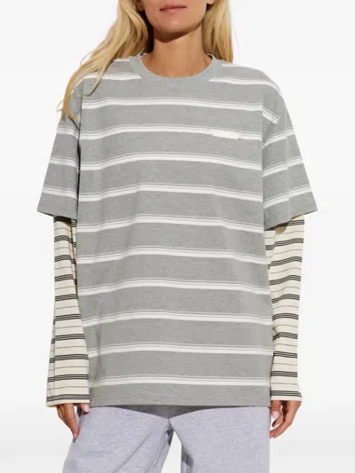 P.e Nation Spark Layered-sleeve T-shirt In Gray