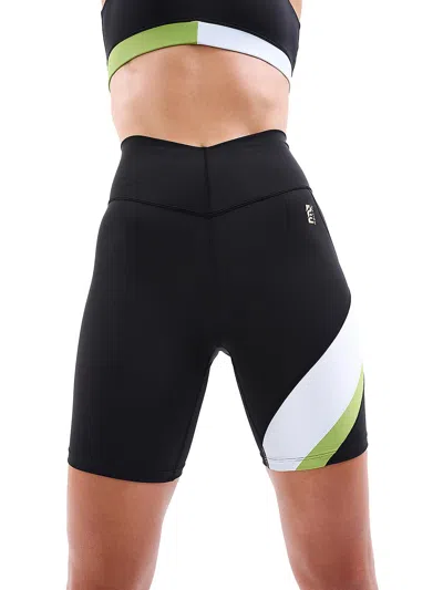P.e Nation Sprint Time Womens Colorblock Recycled Polyester Bike Short In Black