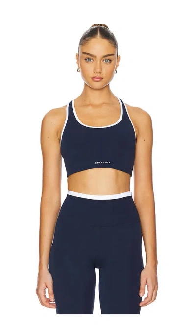 P.e Nation Stellar Sports Bra In Black Iris & Optic White