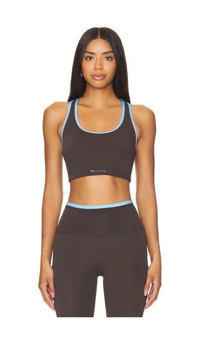 P.e Nation Stellar Sports Bra In Bright Blue & Coffee