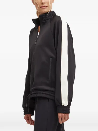 P.e Nation Stripe-detail Zip-fastening Sweatshirt In Black