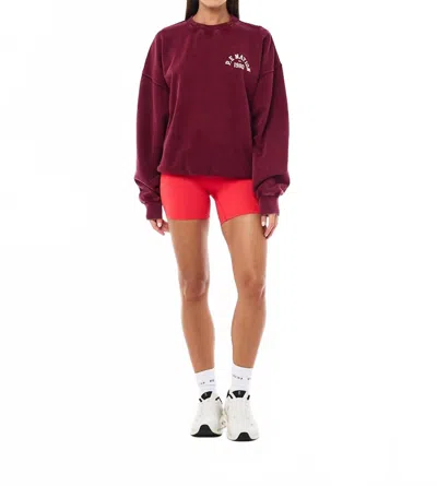 P.e Nation Swerve 2.0 Sweat Oversized Fit In Washed Cabernet In Burgundy