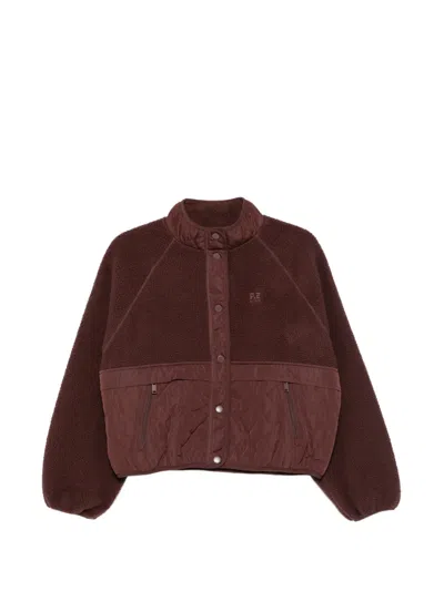 P.e Nation Technique Quilted Fleece Jacket In Brown