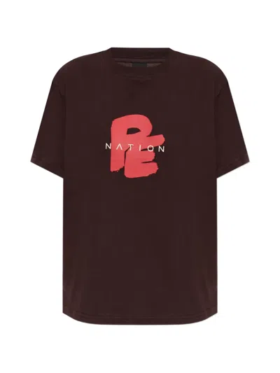 P.e Nation Tidal Logo-print T-shirt In Brown