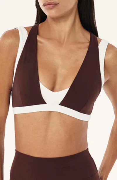 P.e Nation Unity Layered Sports Bra In Brown