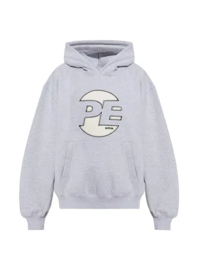 P.e Nation Voltage Logo-patch Hoodie In Gray
