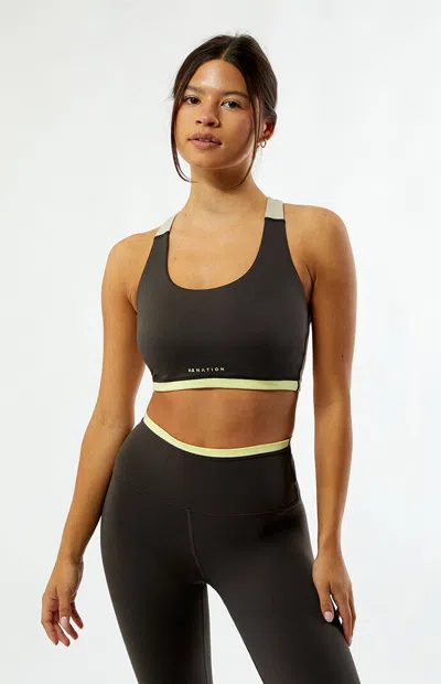 P.e Nation Women's Active Highgate Sports Bra In Dark Gray In Black