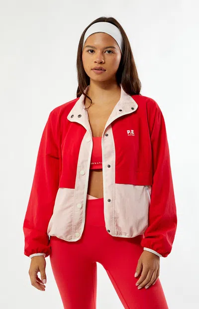 P.e Nation Women's Active Technique Spray Track Jacket In Red In Purple