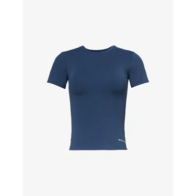 P.e Nation Womens Foundation Short-sleeve Stretch-woven T-shirt Dark Navy