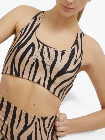 P.e Nation Zebra-print Sports Bra In Multi