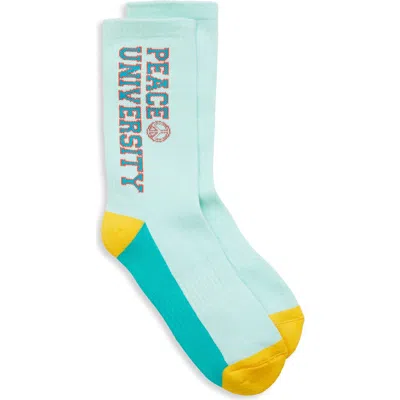 Pea N Olive Peace University Crew Socks