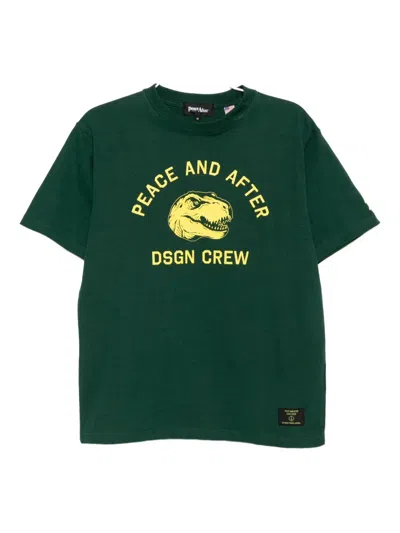 Peace And After Logo-print T-shirt In Green