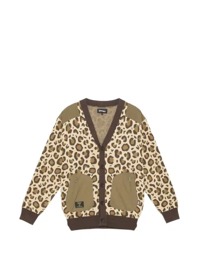 Peace And After V-neck Cardigan In Brown