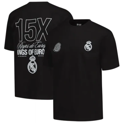 Peace Collective Unisex  Black Real Madrid European Champions Heavyweight T-shirt