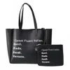 Peace Love Fashion Wommen's Fluent In Italian Tote Bag And Pouch In Black