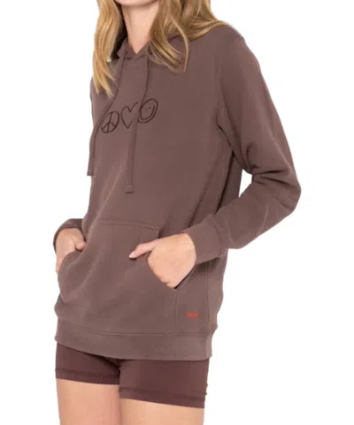 Peace Love Fashion World Hoodie In Brown
