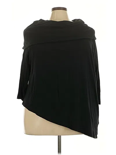 Pre-owned Peace Love World 3/4 Sleeve Top Black Cowl Neck Tops