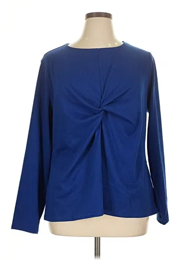 Pre-owned Peace Love World Long Sleeve Blouse In Blue