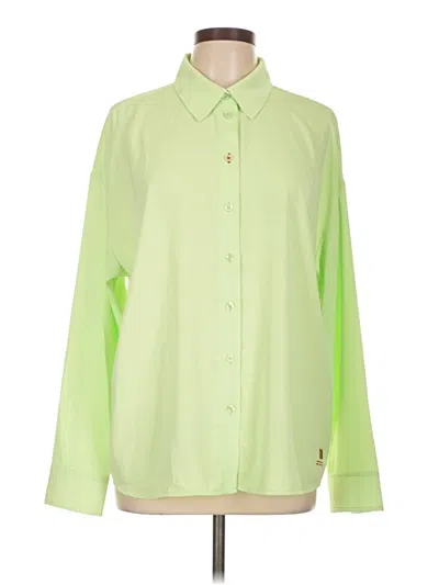 Pre-owned Peace Love World Long Sleeve Blouse In Green