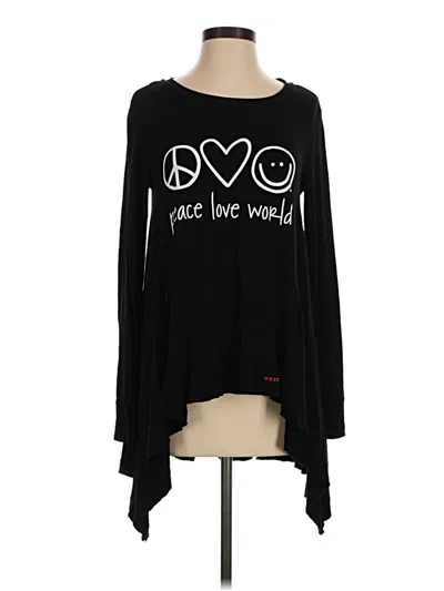 Pre-owned Peace Love World Long Sleeve T-shirt In Black