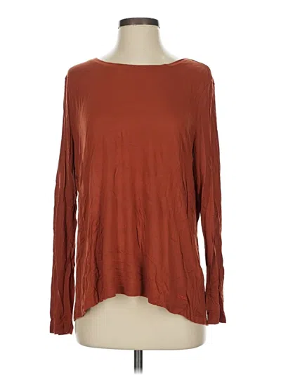 Pre-owned Peace Love World Long Sleeve T-shirt In Brown