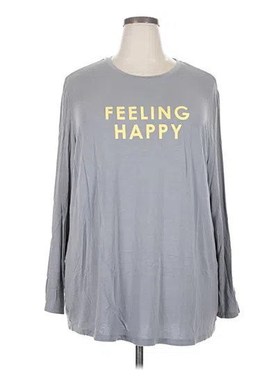 Pre-owned Peace Love World Long Sleeve T-shirt In Gray