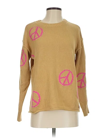 Pre-owned Peace Love World Pullover Sweater In Brown