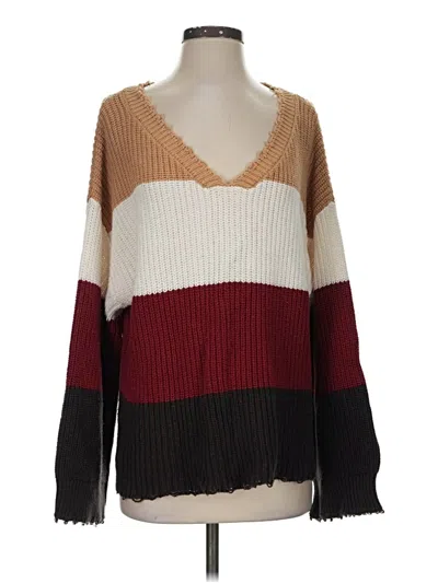 Pre-owned Peace Love World Pullover Sweater In Brown