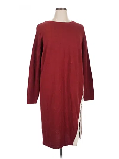 Pre-owned Peace Love World Pullover Sweater In Burgundy
