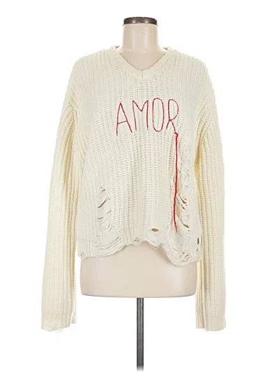 Pre-owned Peace Love World Pullover Sweater In Ivory