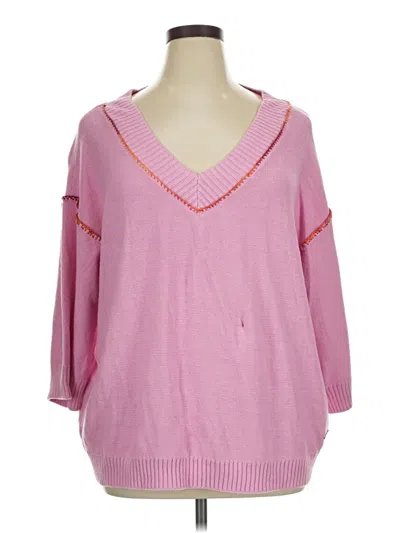 Pre-owned Peace Love World Pullover Sweater In Pink