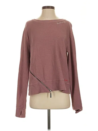 Pre-owned Peace Love World Pullover Sweater In Pink