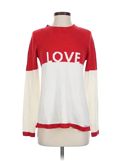 Pre-owned Peace Love World Pullover Sweater In Red