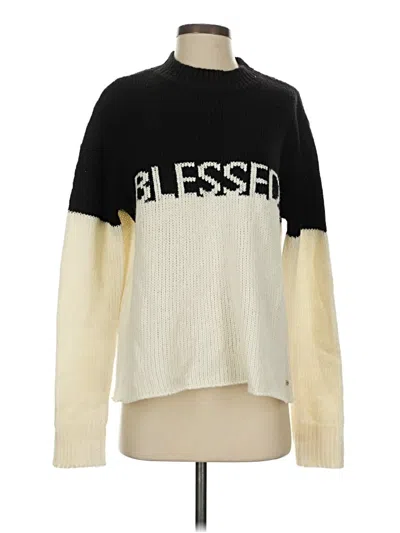 Pre-owned Peace Love World Pullover Sweater In White