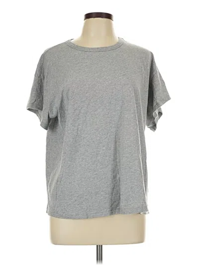 Pre-owned Peace Love World Short Sleeve Top Gray Crew Neck Tops