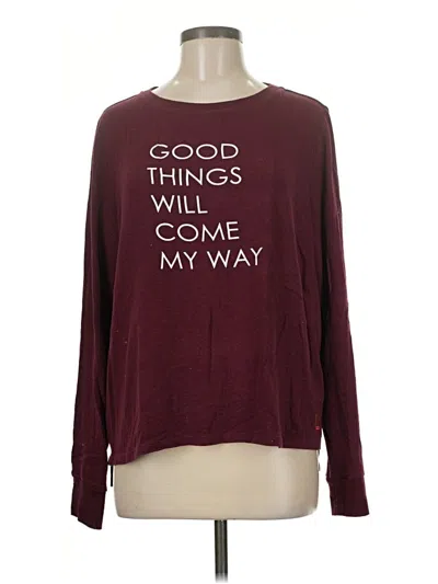 Pre-owned Peace Love World Sweatshirt In Burgundy