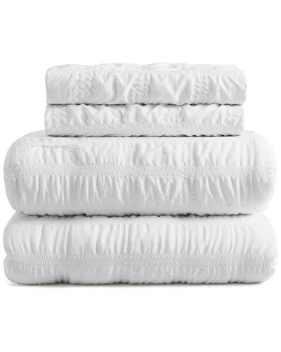 PEACE NEST PEACE NEST ALL SEASON BUBBLE RUCHED DOWN ALTERNATIVE COMFORTER SET