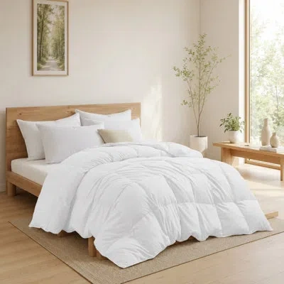 Peace Nest All Season Goose Feather Fiber Comforter Lightweight Duvet Insert In White