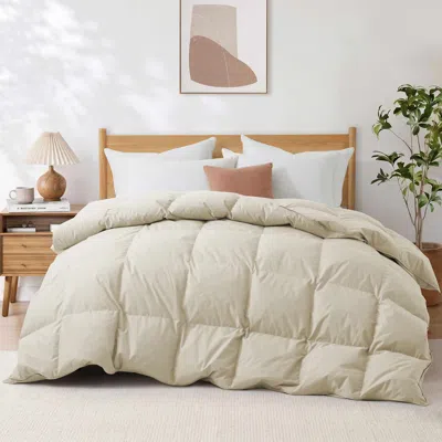 Peace Nest All-season White Goose Feather And Down Comforter With 300tc Cotton Cover In Animal Print