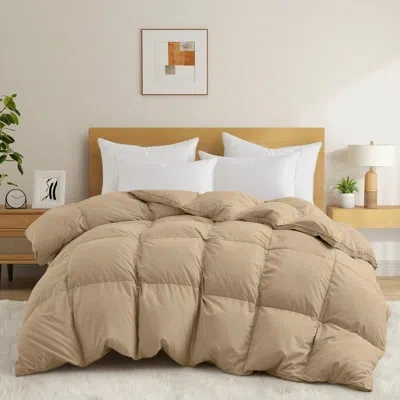 Peace Nest Heavyweight Feather & Down Fiber Duvet Insert In Beige