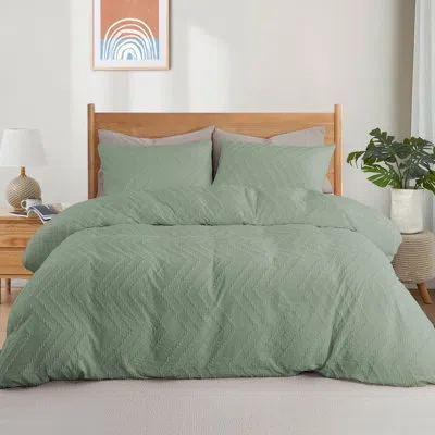 Peace Nest Microfiber Duvet Cover Set In Green