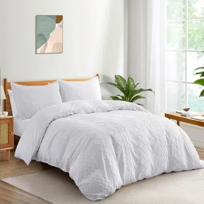 Peace Nest Microfiber Duvet Cover Set In White