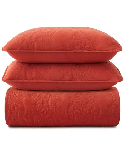 PEACE NEST PEACE NEST ORNATE SCROLL QUILTED COVERLET SET