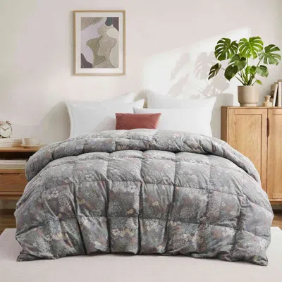 Peace Nest Printed White Goose Down And Feather Fiber All-season Comforter In Multi