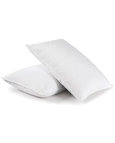 PEACE NEST PEACE NEST SET OF 2 QUILTED FEATHER & POLY BLEND PILLOWS