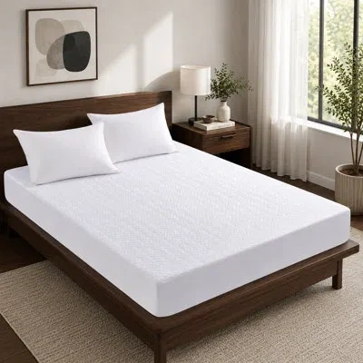 Peace Nest Soft Breathable Ultrasonic Quilted Waterproof Mattress Protector Leaf Pattern– Deep Pocket Fitted Ma In White