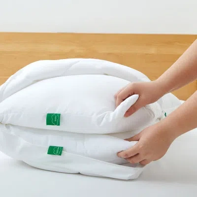Peace Nest Three‑in‑one Adjustable Cooling Pillow Set Of 2 – Pcm Cooling Polyester Bed Pillow With Zippered Rem In White