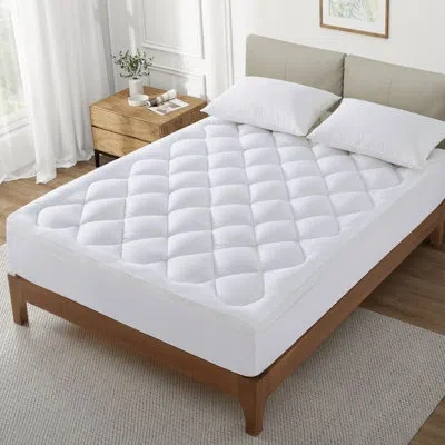 Peace Nest Ultra Plush Quilted Shredded Foam Mattress Topper With Deep Pocket In White
